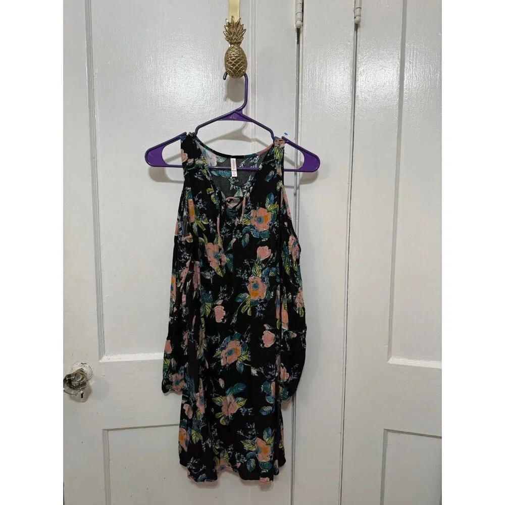 Xhilaration women size, large floral long sleeve dress - Picture 1 of 9